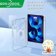 【In stock】Cover Casing IPad Goojodoq Acrylic fully transparent Casing iPad For iPad Air 4 Air 5 Case for iPad Pro 11 12.9 Cover 2022 10”2 8th 10th 9 Generation Case 6ZXL