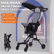 Baby Stroller Roda 4 Lipat Kereta Dorong Bayi 2 Arah Traveling Kereta Dorong Bayi Multifungsi