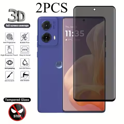 2Pcs Full Cover Anti-Spy Screen Protector For Motorola G85 G15 G75 G05 G35 G45 G55 Privacy Tempered 