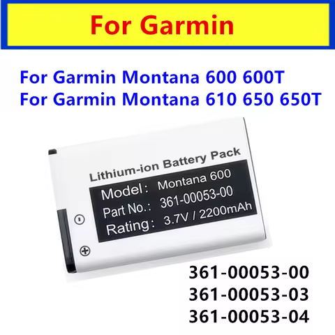 New Battery 361-00053-00 361-00053-03 361-00053-04 For Garmin Montana 600 600T 610 650 650T VIRB GPS