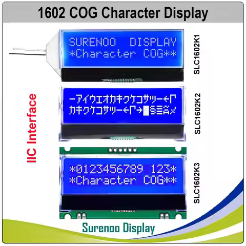 Surenoo 162 16X2 1602 COG ST7032I Serial IIC I2C Character LCD Module Display Screen LCM Blue Negati