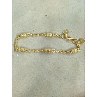 5 gram light gold chain barrel bracelet