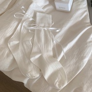 Tất Lưới Màu Trắng Mỏng Mùa Hè Cho Nữ Thắt Nơ Bướm Tất JK Ngọt Ngào Tất Lọt Thỏm Phong Cách La Lolit