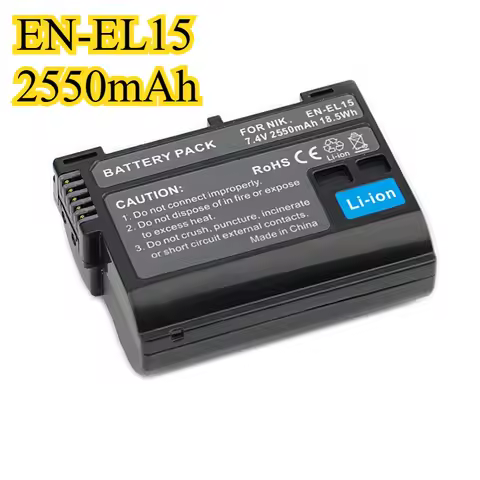 2550mAh EN-EL15 Battery for Nikon Z6 Z7 Z5 Z50 D850 D810 D780 D500 High Capacity Replacement for EN-