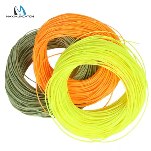 Maximumcatch 1-8WT 100FT DT Fly Fishing Line Double Taper Floating Fly Line with Loops Green/Yellow/