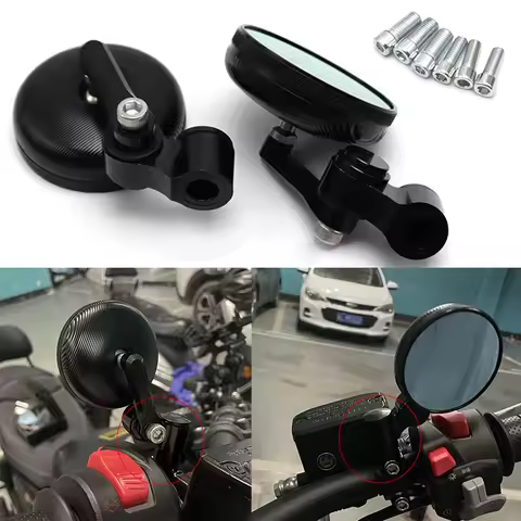 New CNC ALUMINUM Retro Mini Motorcycle Rearview Side Mirrors 8mm 10mm For KAWASAKI z750 NINJA250 HON