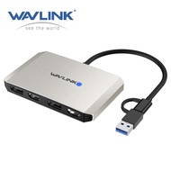 WAVLINK USB 3.0 USB C to DisplayPort and HDMI Adapter Converter Dual 5K 60Hz Monitor Hub for Dell HP