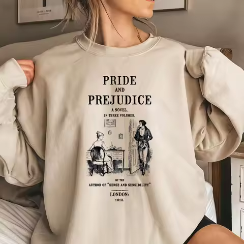 Pride and Prejudice Sweatshirt Jane Austen Hoodie Literary Bookish Sweater Pemberley Jumper Jane Aus