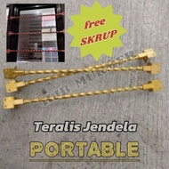 Teralis Jendela Portable ukuran 30, 40, & 50 cm Besi Ulir