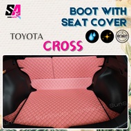 Toyota Corolla Cross Premium Car Carpet Boot Mat with Seat Cover Trunk Cargo Carpet Leather Mat