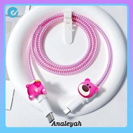 1set 4item Charger Cable Protector Data Cable Wire HP Data Cable For Iphone Samsung Xiaomi Oppo Huawei Android Universal Cute Cartoon Motif- ALY