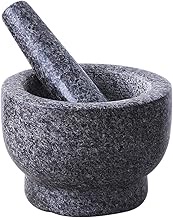 Pestle and Mortar Premium Solid and Durable Natural Granite Spice Herb Seed Salt and Pepper Crusher Grinder Grinding Paste -Comfortable and Easy to Use