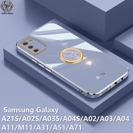 YuPin เคสสำหรับ Samsung Galaxy A21S / A02S / A03S / A04S / A05S / A11 / A31 / A51 / A71 / A02 / A03 / / A04 / A05 / M11 เคสโทรศัพท์ชุบด้วยไฟฟ้าแบบแฟชั่นเคสมือถือแบบนิ่มปกป้องเต็มรูปแบบกล้อง TPU แบบซิลิโคน