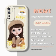 For OPPO Reno3 4G 5G Reno2 R17 R15 Pro R11 R11s A91 New Case Cute Cartoon Brown Girl Silicone Soft TPU Cover Full Camera Lens Protect Shockproof Phone Casing