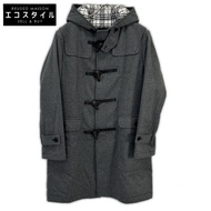 Burberry Black Label 灰色 BMC75-306-04 羊絨羊毛連帽粗呢大衣 M 碼 [二手]