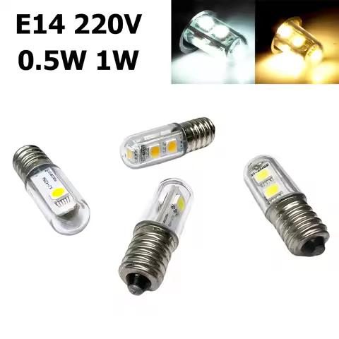 T15 E14 LED Freezer Bulb 0.5W 1W Refrigerator Indicator Lamp AC 220V Warm/Cool White Mini Light Bulb