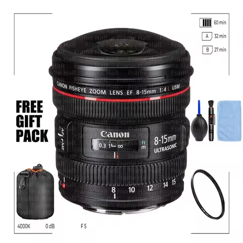 Canon EF 8-15mm f/4L Fisheye USM Ultra-Wide Zoom Lens for Canon EOS SLR Cameras