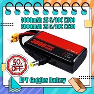 3000mAh 2S 7.4V 5/10C/ Rechargeable Batteries FPV Goggles Battery