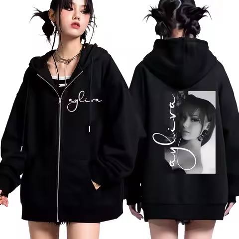 Die Ayliva Tour Hot Sale 2025 Vintage Zipper Hoodies Men Women Casual Fashion Sweatshirts Long Sleev