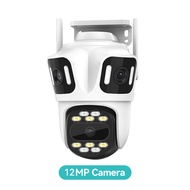 Hamrol 8MP Kamera Wifi PTZ Dengan Lensa Ganda 12MP Tiga Lensa Warna Malam Penglihatan CCTV ICsee APP