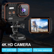 4K 60Fps Action Camera Waterproof Sports Camera 1050Mah With Remote Control Cycling Recorder Helmet Action Cam 6 Axis Anti Shake