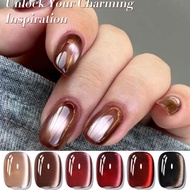 BORN PRETTY  6PCS Ebony Rose Glass Bead Cat Eyes Magnetic Gel Nail Polish Set Autumn Gel Varnish Cry