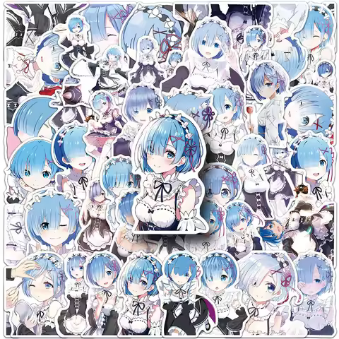 10/30/51Pcs Re Zero Rem Cartoon Stickers Kawaii Girls Anime Sticker Laptop Luggage Suitcase Scrapboo