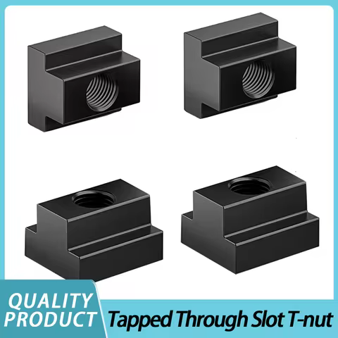 1-20pcs Tapped Through Slot T-nut M6 M8 M10 M12 M14 M16 M18 M20 Grade 10.9 Black Oxide Finished Carb