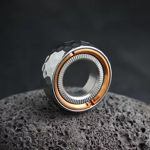 Mechanical Fidget Ratchet Ring EDC Fidget Toys Stainless Steel Fidget Ring Stress Reliever ADHD Anxi