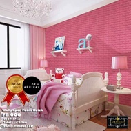 3D Foam Brick Wallpaper TEXTURES EMBOSSED - FB 006 Dark Pink