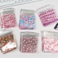 100 Small Heart Cellophane Bags 7cmx7cm Gift Bags Freebies Flower Sticker Bags Kpop Packaging