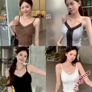 OFF SHOP New 2025 Camisole With Foam Pads Plain Color With Lace'fy10104