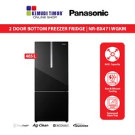 PANASONIC FRIDGE 2 DOOR BOTTOM FREEZER INVERTER ECONAVI AG CLEAN 465L (GLASS BLACK) | NR-BX471WGKM
