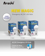 Lampu Bohlam LED Emergency ARASHI NEW MAGIC 8W 10W 13W Lampu Darurat Lampu LED Genius Ajaib 8 10 13 Watt AC/ DC 3 Level DC