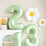 Number balloon size 75cm, matte green for birthday decoration