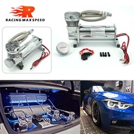 เงินสี Universal 12V 480c ชุดเครื่องอัดอากาศ200 PSI OUTLET 1/4รถ Air Suspension Compressor/ปั๊ม