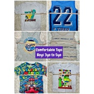 Boy comfortable shirt 4yo 5yo 6yo SM brand Justees Mario Brothers Gamers pwedi pambahay