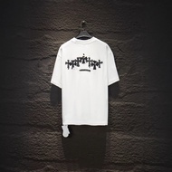 3HNO Chrome Hearts New Style Distressed Frayed Leather Label Embroidery Hardware Short Sleeve Loose 