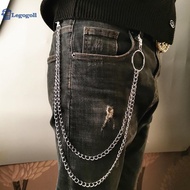 Legogoll 1/2/3 Layer Long Metal Belt Chain Rock Punk Hook Trousers Pant Waist Link Metal Wallet Chai