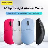 Mchose A5 Pro Max Mouse 2.4g Wired Bluetooth ThreeMode Lightweight Mouse Paw3395 Game Mouse Office G