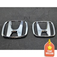 LOGO HONDA( แพ็คคู่พิเศษ) โลโก้ตัว H หน้ากระจัง+โลโก้ฝากระโปรงหลัง สำหรับ HONDA JAZZ GE MC ปี 2012-2