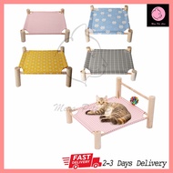 Wooden Pet Bed Cat Dog Hammock Bed Katil Elevated Detachable House Puppy Kitten Washable Cat Bed