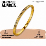 (13-21cm)GT264 Gelang Rantai Tangan Titanium Bangle Gift Wedding Jewellery Gold Silver Bracelets gel