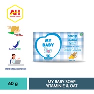 My Baby Soap Soft & Gentle Vitamin E & Oat 60 gr My Baby Sabun Batang My bebi Sabun Batang biru