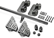 Rolling Ladder Hardware Library Sliding Ladder Hardware 3.3ft-13ft Kit with Floor Roller (No Ladder)