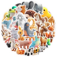 50Pcs/Set ❉ Q Funny 3D Animals Series 02 Kids Rewards Stickers ❉ Waterproof DIY Fashion Decals Doodl