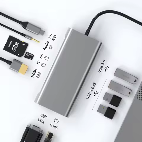 11-in-1 Type-C Hub to HDMI Adapter USB C Hub 4K Thunderbolt 3 TF SD Card Reader Slot PD for MacBook