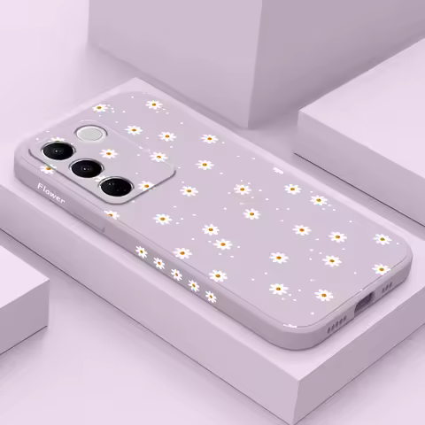 Floral Daisies Phone Case For VIVO V40 V30 V29 V29E V27 V27E V25 V25E V23 V23E V21 V20 Y20 Y12 Y21 Y