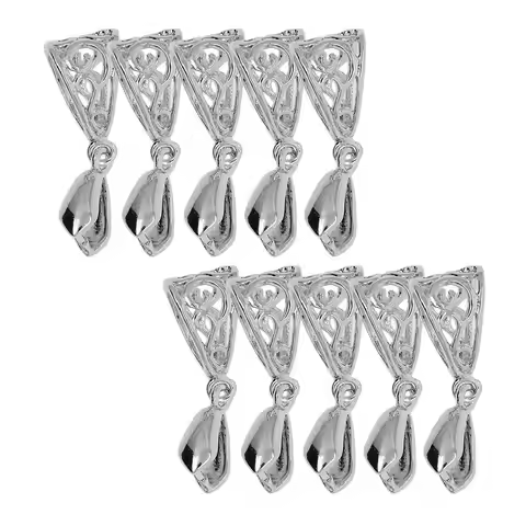 10x Classic Women/Men Fashion Jewelry Accessory Brass Pendant Pinch Clip Clasp Bail Connector Findin