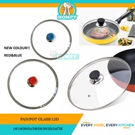 Glass Lid / Wok Cover  /Penutup Kuali /Wok Cover Lid / Lid 16cm/18cm/20cm/22cm//24cm/26cm/28cm/30cm/